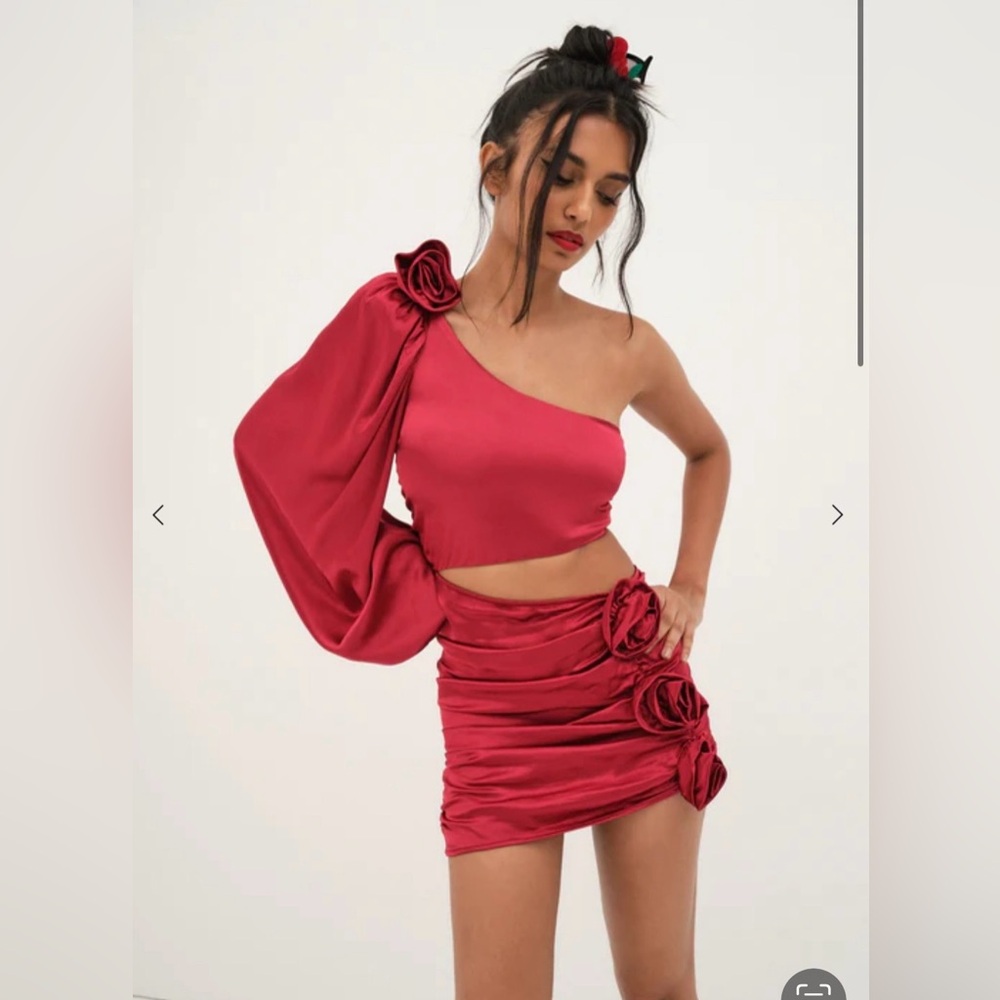 NWT- For Love And Lemons Mila Mini Dress Red